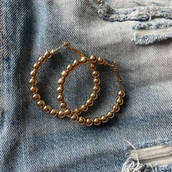 Jewelry - Minimalist Beaded Hoop Earrings